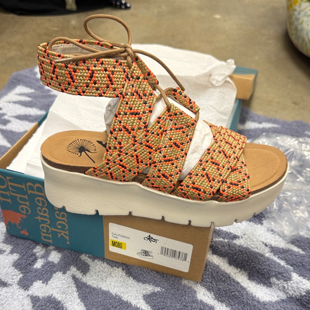 NIB OTBT Multicolor Strappy Sandals